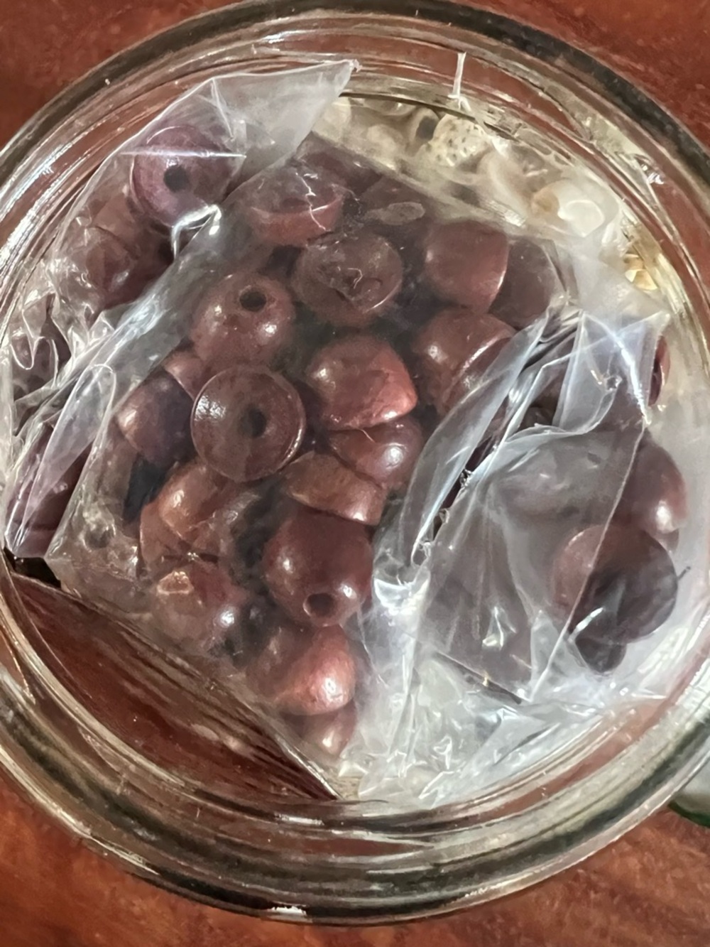 Mystery Jar of Organic Beads Wood Shell Nut Coral Rescued and New Bead Caps - Picture 6 of 6